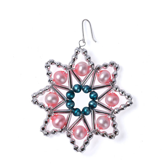 Star Ornament in Silver/Pink/Blue